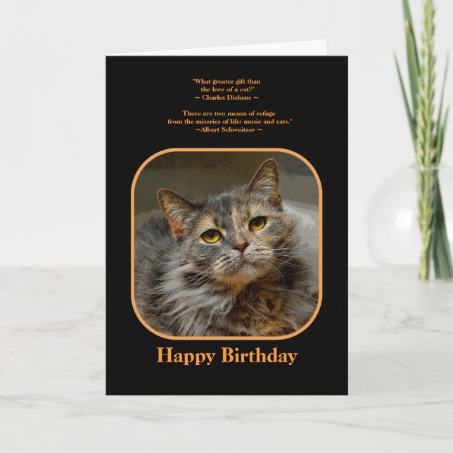 Have a meow-velous Birthday Tortoiseshell Cat Card (Front)