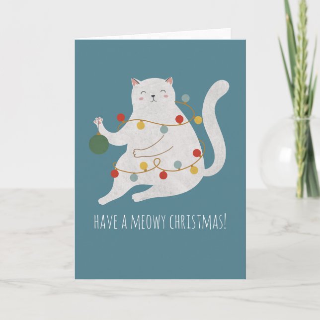 Have a Meowy Christmas Customizable Card (Front)