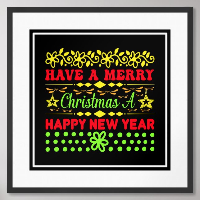 Have A Merry Christmas A Happy New Year-65285 Framed Art (Framed Front)