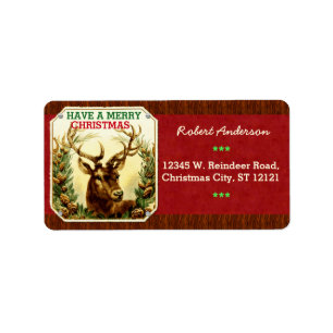 Have a Merry Christmas Reindeer Personalized Label