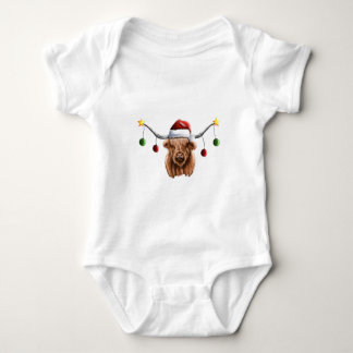 Have a Merry Hielan Coo Christmas Baby Bodysuit