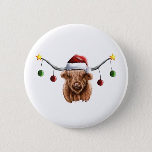 Have a Merry Hielan Coo Christmas Button
