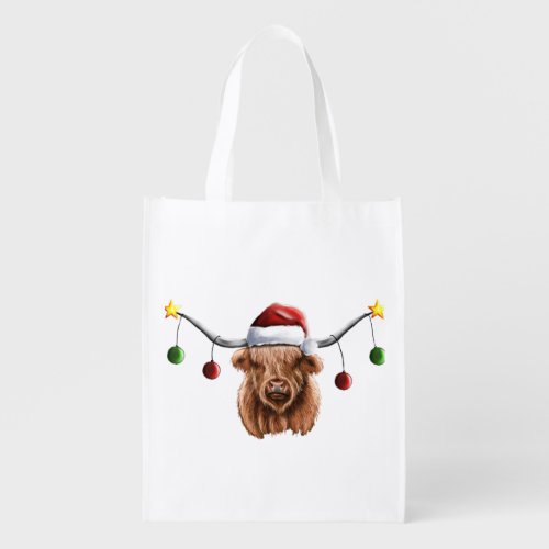 Have a Merry Hielan Coo Christmas  Grocery Bag