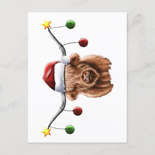Have a Merry Hielan Coo Christmas Holiday Postcard