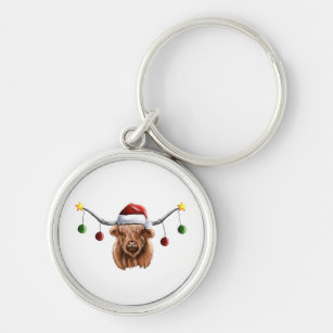 Have a Merry Hielan Coo Christmas  Keychain