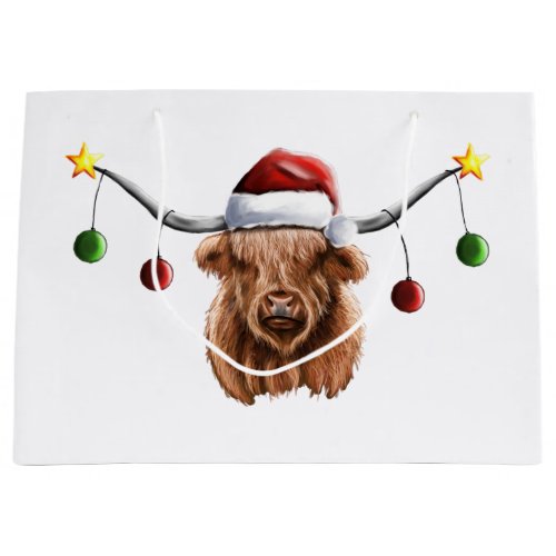 Have a Merry Hielan Coo Christmas Large Gift Bag