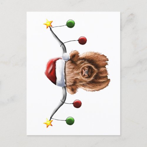 Have a Merry Hielan Coo Christmas Postcard