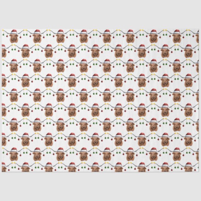 Have a Merry Hielan Coo Christmas Tissue Paper (Front)