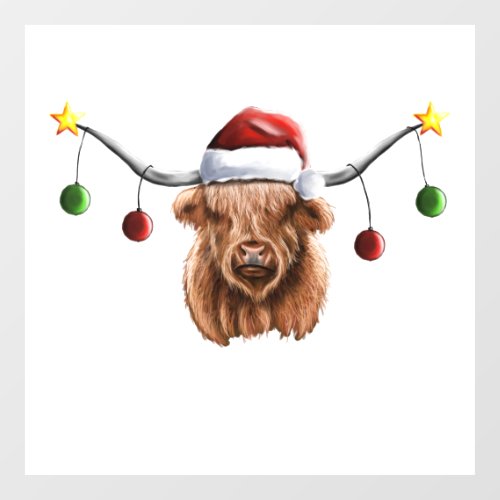 Have a Merry Hielan Coo Christmas  Window Cling