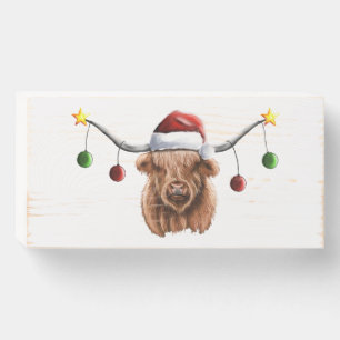 Have a Merry Hielan Coo Christmas Wooden Box Sign