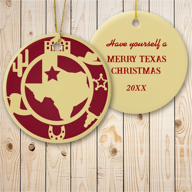 Have a Merry Texas Christmas Ceramic Ornament (Creator Uploaded)