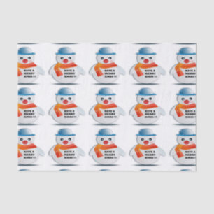 "HAVE A MERRY XMAS" SNOWMAN TISSUE PAPER