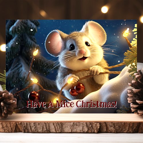 Have A Mice Christmas Cute Mouse Holiday Card