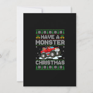 Have A Monster Christmas Ugly Monster Truck Xmas P Invitation