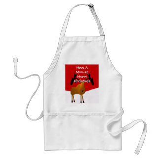Have a MOO-ST Merry Christmas! Adult Apron