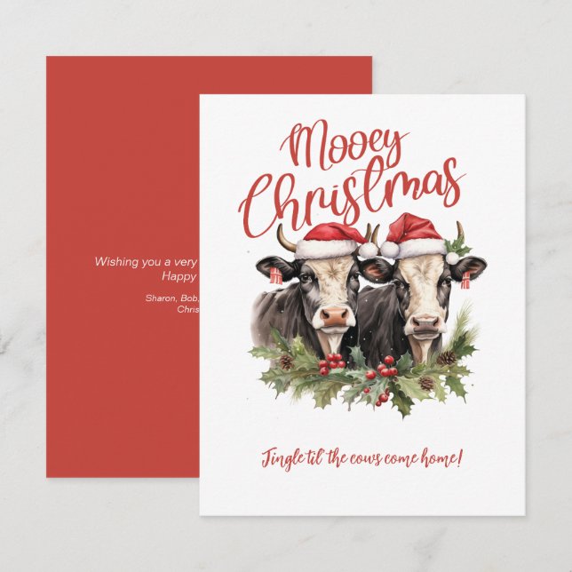 Have a Mooey Christmas Cows Christmas  Invitation (Front/Back)
