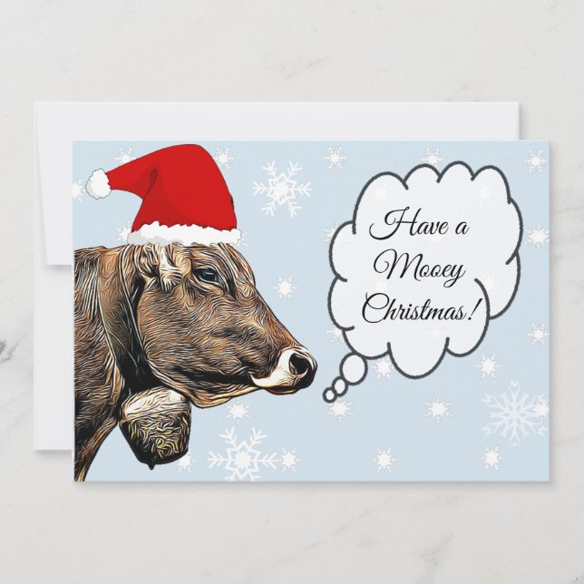 Have a MOOey Christmas Funny Cow Christmas Card (Front)