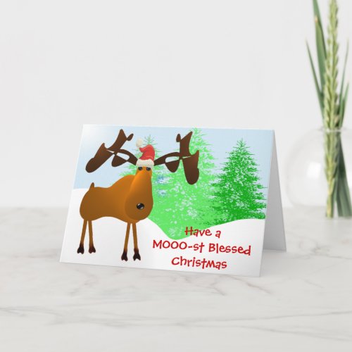 Have a MOOO_st Blessed Christmas Holiday Card