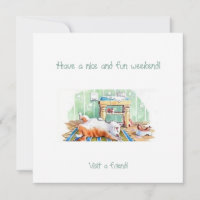 Have a nice and fun weekend!A cat and a mouse.