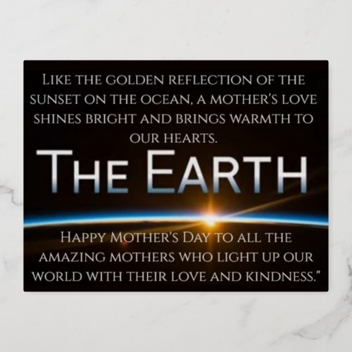 Have a Nice Blessed Happy Mothers Day With Love Foil Holiday Postcard