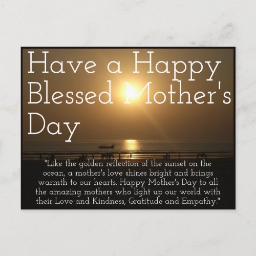 Have a Nice Blessed Lovely Happy Mothers Day Postcard