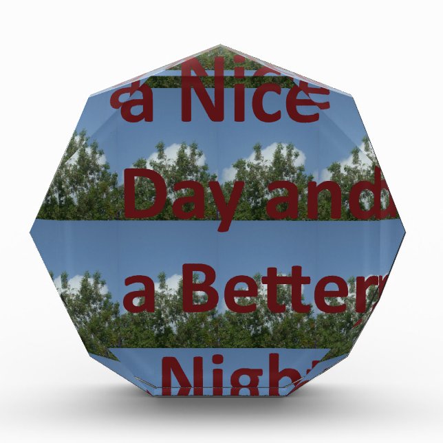 Have a Nice Day & a Better Night Art Acrylic Award (Front)