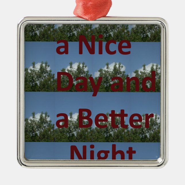 Have a Nice Day & a Better Night Art Metal Ornament (Front)