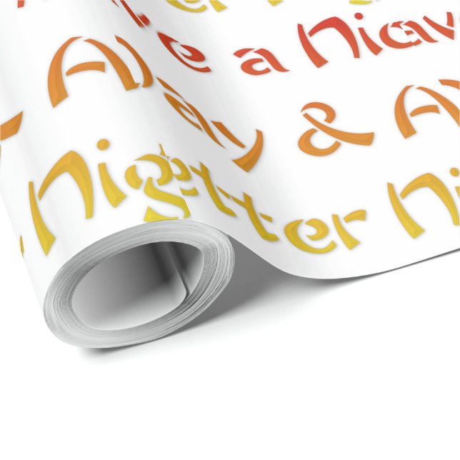 Have a Nice Day & A Better Night Text Art Design Wrapping Paper (Roll Corner)