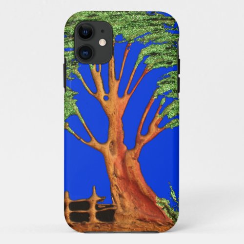 Have a Nice Day African  ECO Blue Sky Acacia Tree  iPhone 11 Case