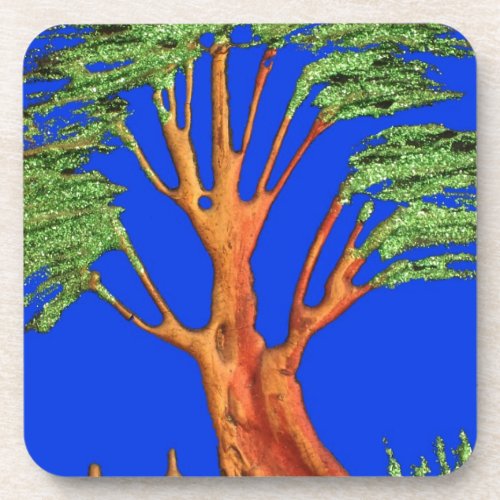 Have a Nice Day African  ECO Blue Sky Acacia Tree  Coaster
