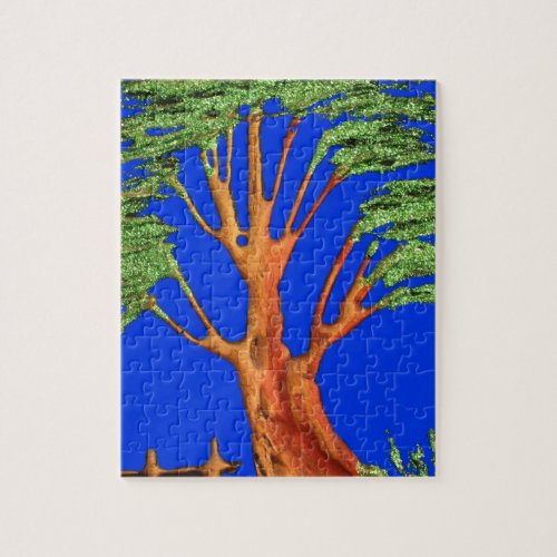 Have a Nice Day African  ECO Blue Sky Acacia Tree  Jigsaw Puzzle