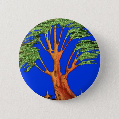 Have a Nice Day African  ECO Blue Sky Acacia Tree  Pinback Button