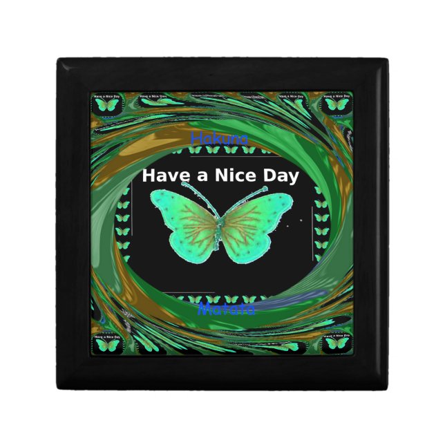 Have a Nice Day and a better night butterfly.png Keepsake Box (Front)