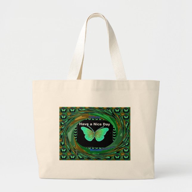 Have a Nice Day and a better night butterfly.png Large Tote Bag (Front)