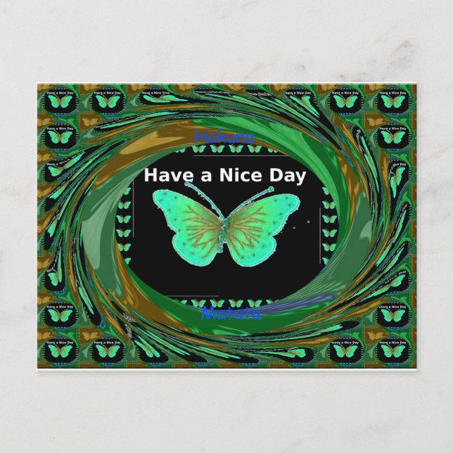 Have a Nice Day and a better night butterfly.png Postcard (Front)