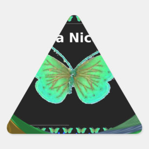 Have a Nice Day and a better night butterfly.png Triangle Sticker