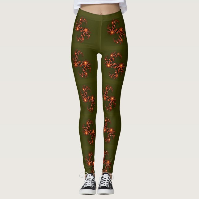 Have a Nice Day and a Better Night Olive Green Leggings (Front)