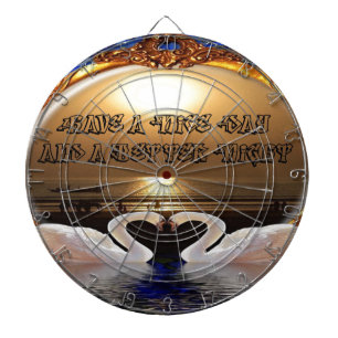 Have a Nice Day and a Better Night Text Quote Dartboard With Darts