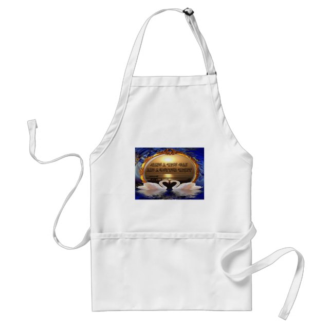 Have A Nice day and a Nice Night.silver Adult Apron (Front)