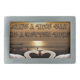 Have A Nice day and a Nice Night.silver Rectangular Belt Buckle