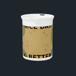 Have a Nice Day & Better Night Art Print Beverage Pitcher<br><div class="desc">Have a Nice Day & Better Night Art Print Introducing the "Have a Nice Day & Better Night Art Print, " a vibrant and uplifting piece designed to bring positivity and warmth to any space. The radiating elements and bright color palette create a warm and inviting feel, while the abstract...</div>