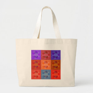 Have a Nice Day & Better Night Pop Art Print Large Tote Bag
