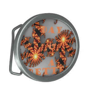 Have a Nice Day & Better Night with Gratitude Merc Oval Belt Buckle