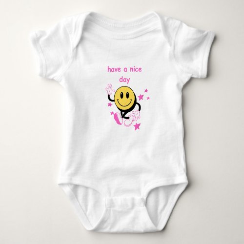 Have A Nice Day Cute Emoji Cartoon Graphic Baby Bodysuit