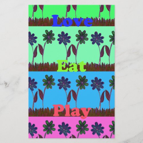 Have a Nice Day Eat Love Play colorful ideas Stationery