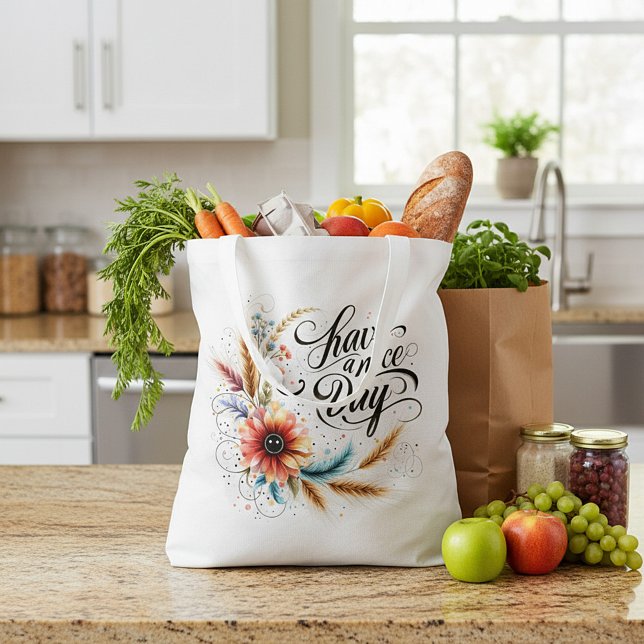 Have a Nice day floral Grocery Bag (Creator Uploaded)