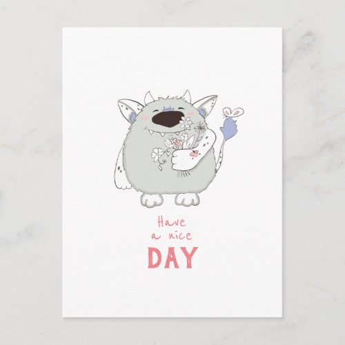 Have A Nice Day  Funny Monster Postcard