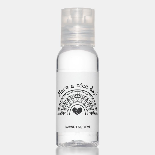 Have a Nice Day Hand Drawn Rainbow Hand Sanitizer (Front)
