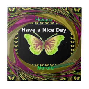 Have a Nice Day: Lovely infinity butterflies art Ceramic Tile