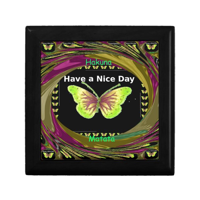 Have a Nice Day: Lovely infinity butterflies art  Jewelry Box (Front)